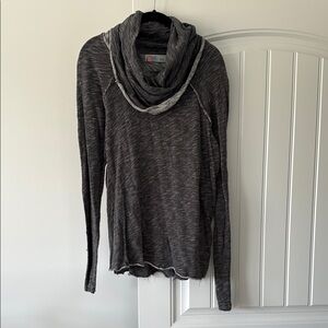 Free People Dark Gray Cowl Neck Long Sleeve
